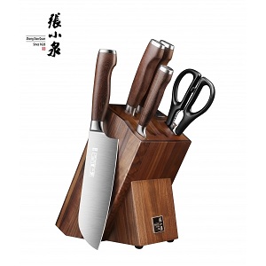 张小泉 淳木系列刀具六件套 刀刃锋利 耐磨硬朗 自带磨刀器
